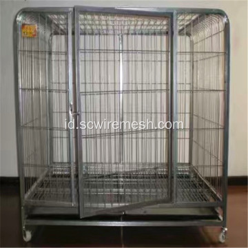 Sangkar Hewan Anjing Stainless Steel Lipat